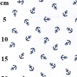 White Anchor Polycotton Print Fabric Sample