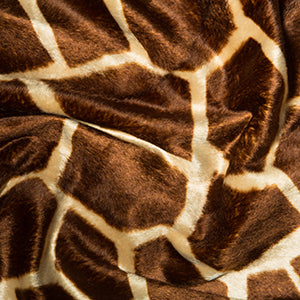 Giraffe Print Fleece Fabric – Brown (145cm Wide)