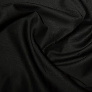 Black polycotton gabardine fabric for uniforms, aprons, crafts and dressmaking