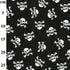 Black skull and crossbones polycotton print fabric for crafts, costumes and Halloween sewing