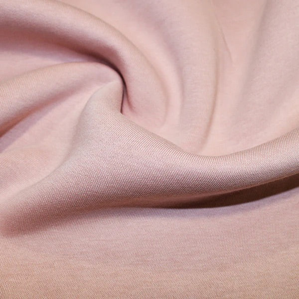 Pink cotton rich sweatshirting fabric for hoodies, sweatshirts, joggers and loungewear