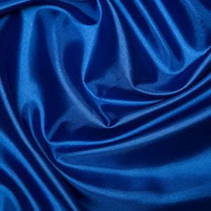 Royal blue polyester habotai fabric for linings, costumes, crafts and dressmaking