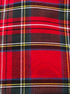 Red tartan cotton fabric sample for checking colour, pattern scale and handle
