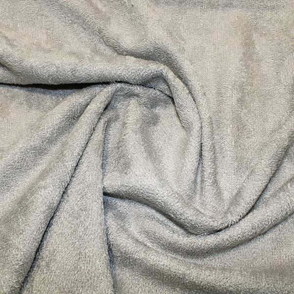Silver bamboo towelling fabric for towels, robes, baby items and reusable wipes