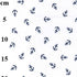 White anchor polycotton print fabric for nautical crafts, bunting and decorative sewing